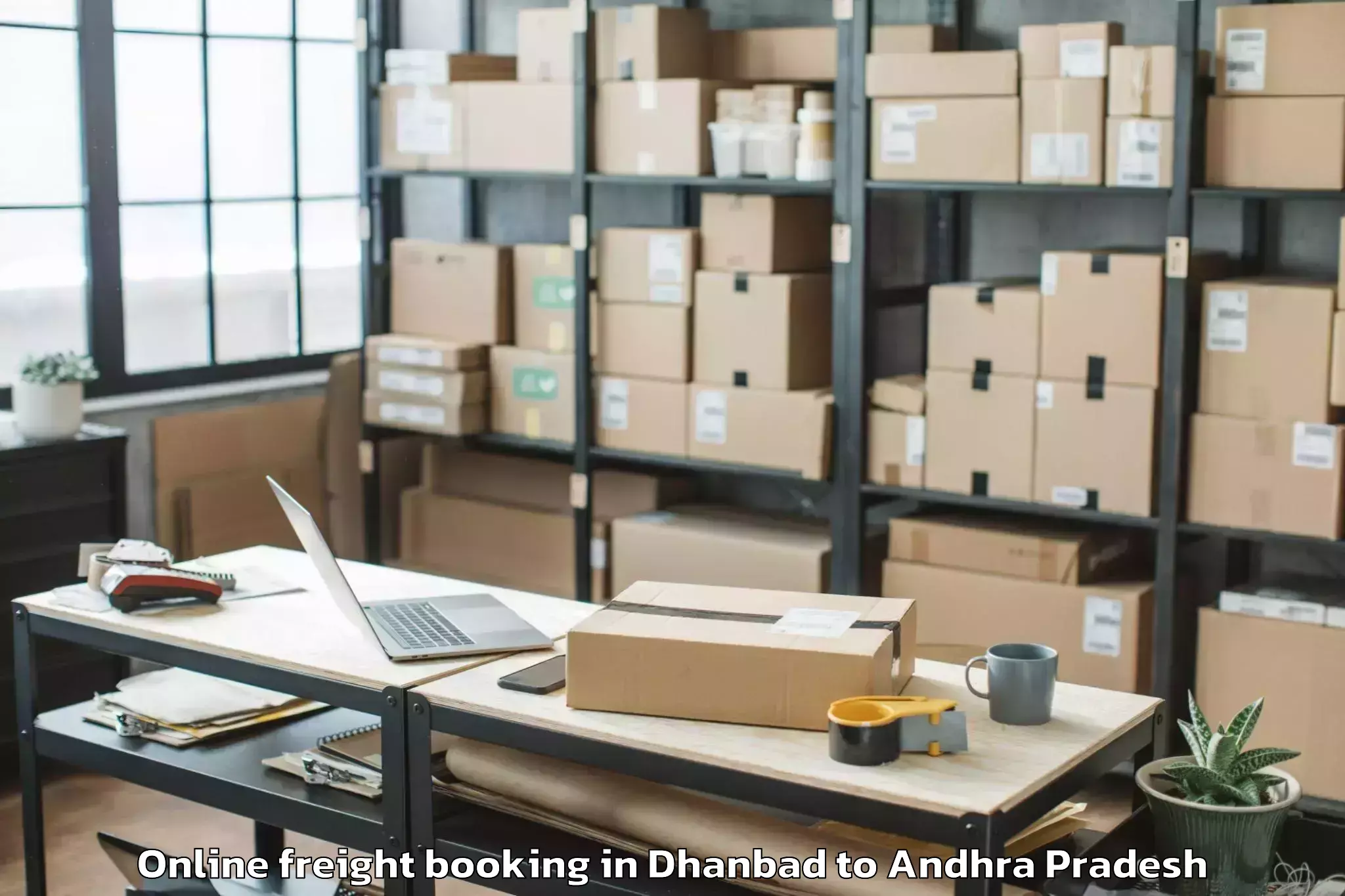 Quality Dhanbad to Nidamarru Online Freight Booking